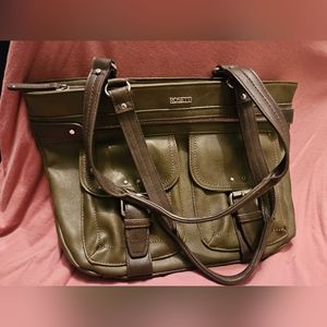 Rosetti olive green and brown handbag